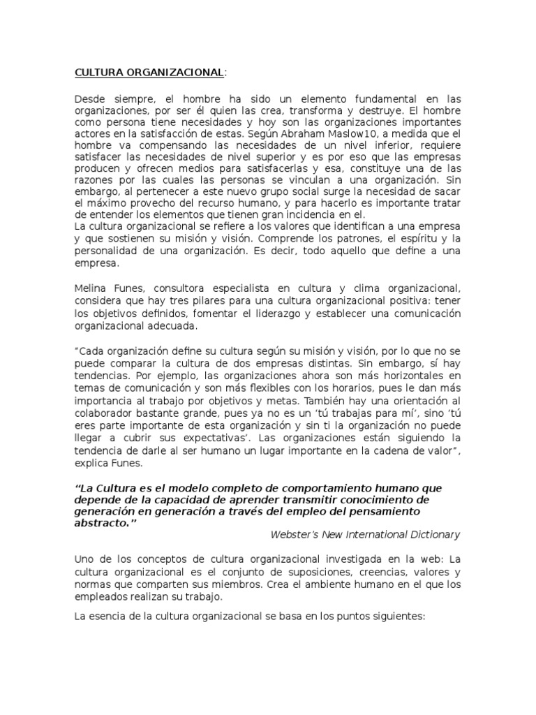 Claves de la Cultura Organizacional | PDF | Comportamiento ...