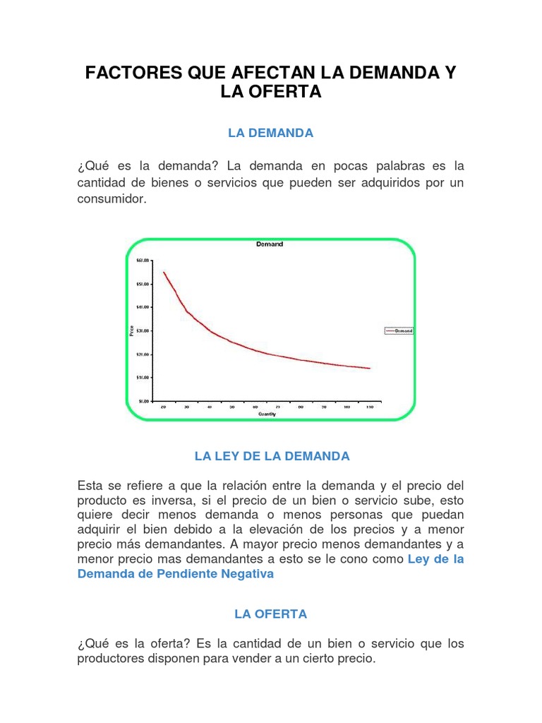 Factores que Afectan Oferta y Demanda | PDF | Oferta (economía ...