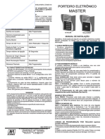 Porteiro eletrônico Master manual de instalação e programação