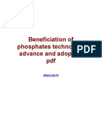 Beneficiation of Phosphates Technology Advance and Adoption PDF