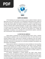 Carta de Bahia - Pre-conferencia de las Américas 2010