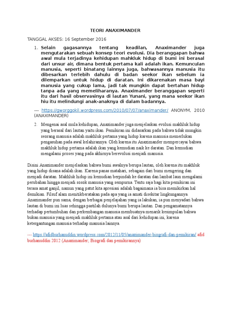 Teori Anaximander | PDF