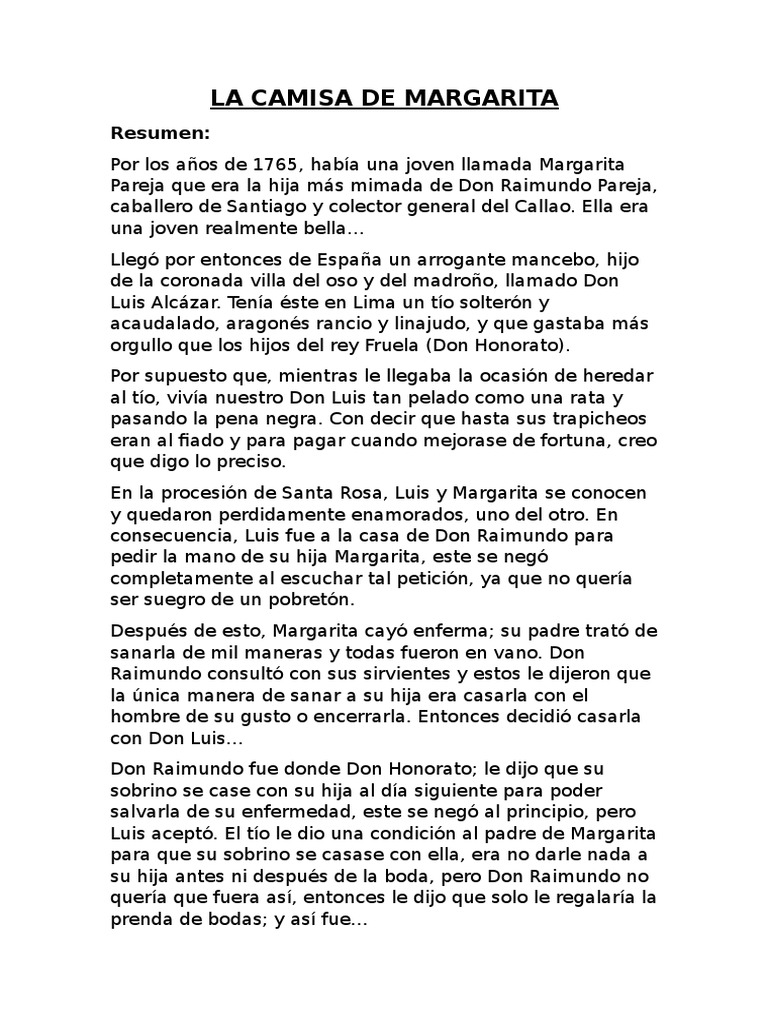 La Camisa de Margarita PDF