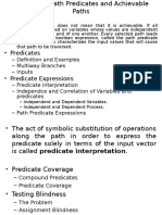 Predicates, Path Predicates and Achievable Paths