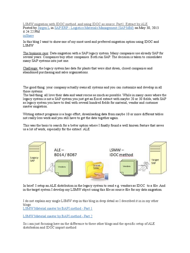 LSMW Migration Using IDOC Method | PDF | Computer File | Text File