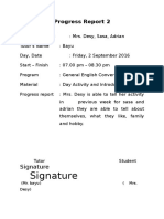 Signature: Progress Report 2