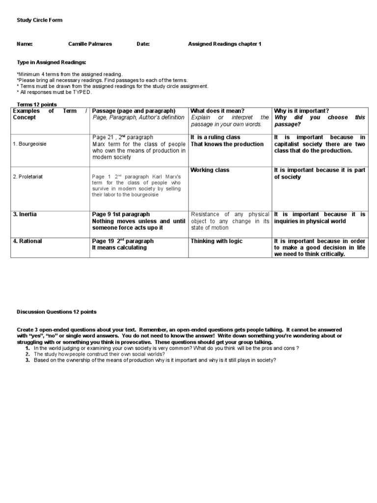 Study Circle Assignment Template | PDF | Philosophical Traditions ...