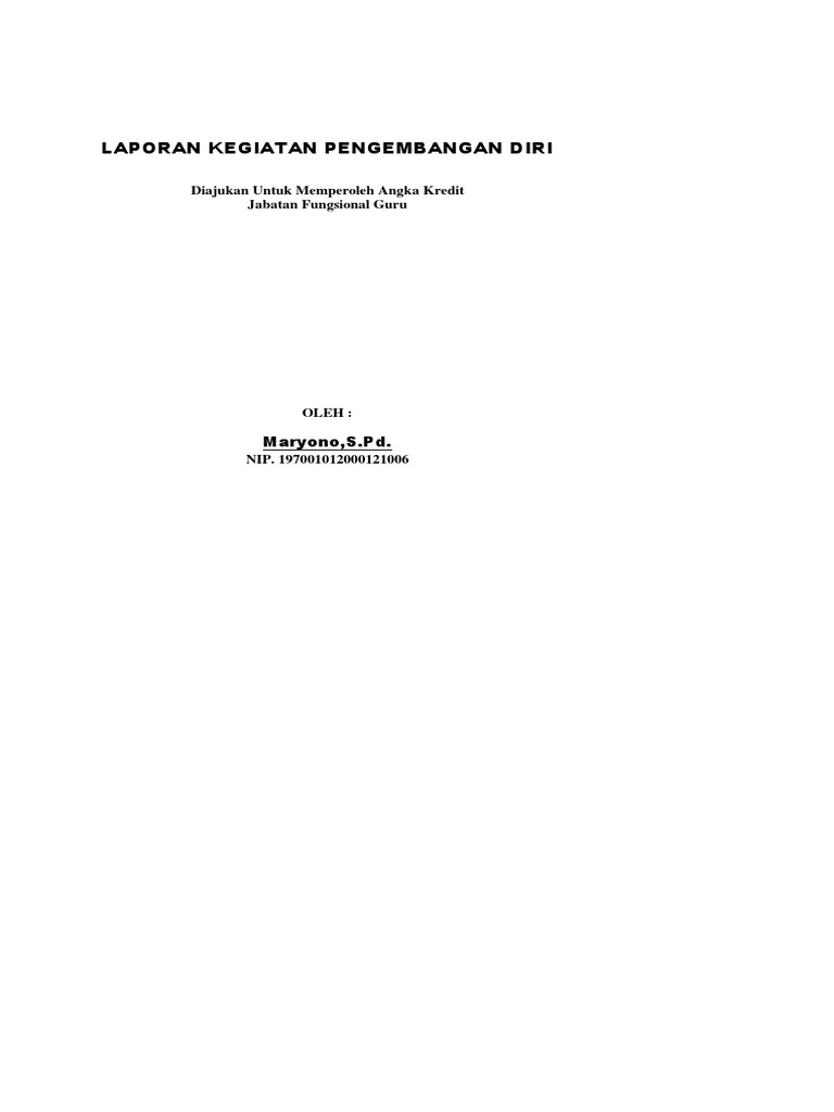 Laporan Pengembangan Diri Guru SMP | PDF | Karier & Perkembangan