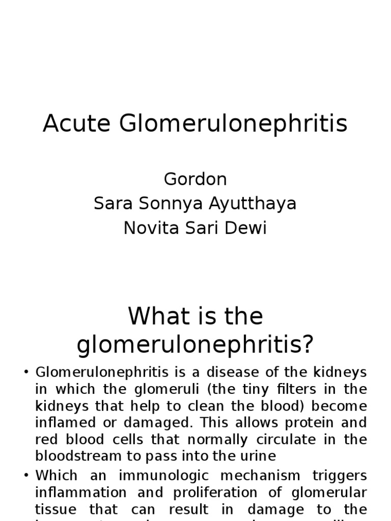 Acute Glomerulonephritis Overview | PDF | Kidney | Medical Specialties