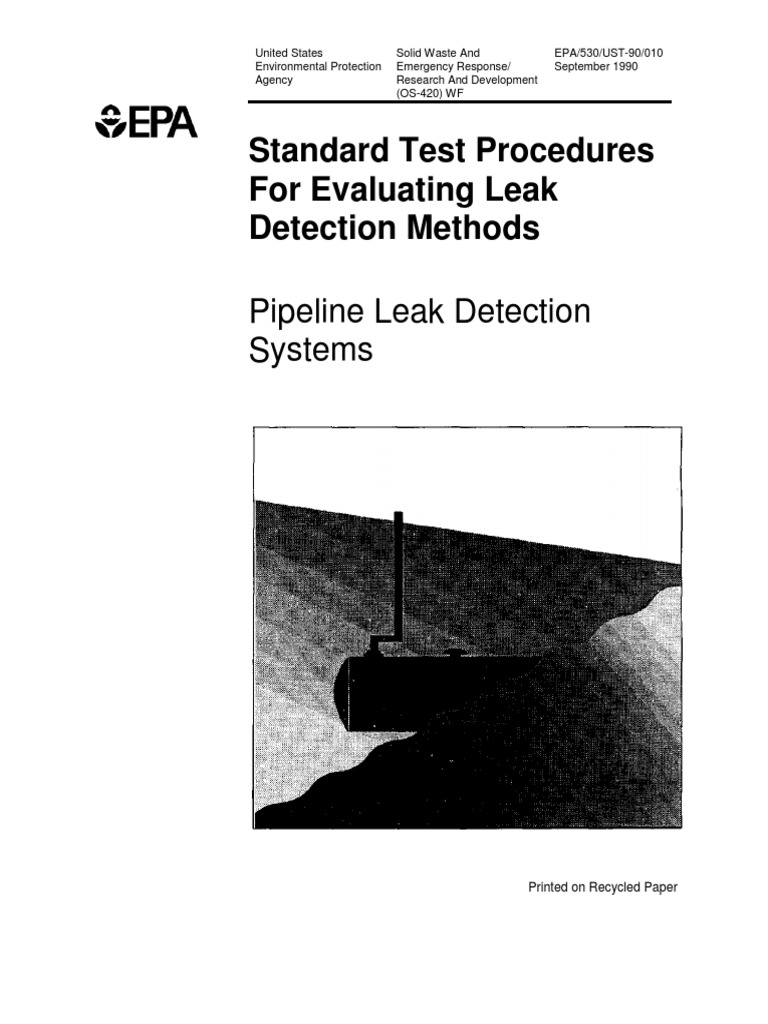 Pipeline Leak Test Procedure United States Environmental Protection