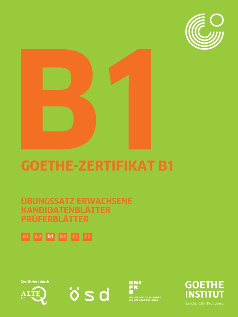 Goethe Zertifikat B1 Modellsatz Lesen