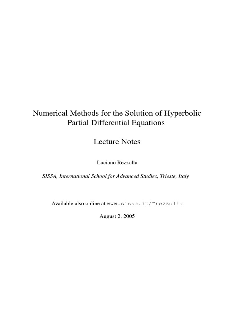 Numerical Methods for Hyperbolic PDEs | PDF | Boundary Value Problem ...