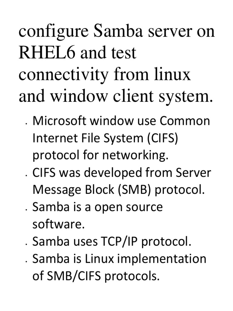 Configuring Samba on RHEL6 for Interoperability | PDF | Computers