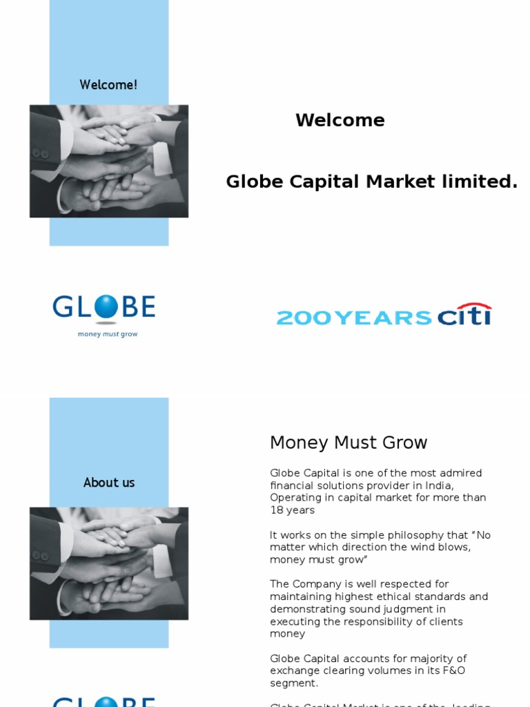 Corporate Presentation Globe Capital Market Limited PDF Arbitrage