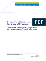 Design Considerations and Summary of Evidence: Children's Emergency, Inpatient and Ambulatory Health Services