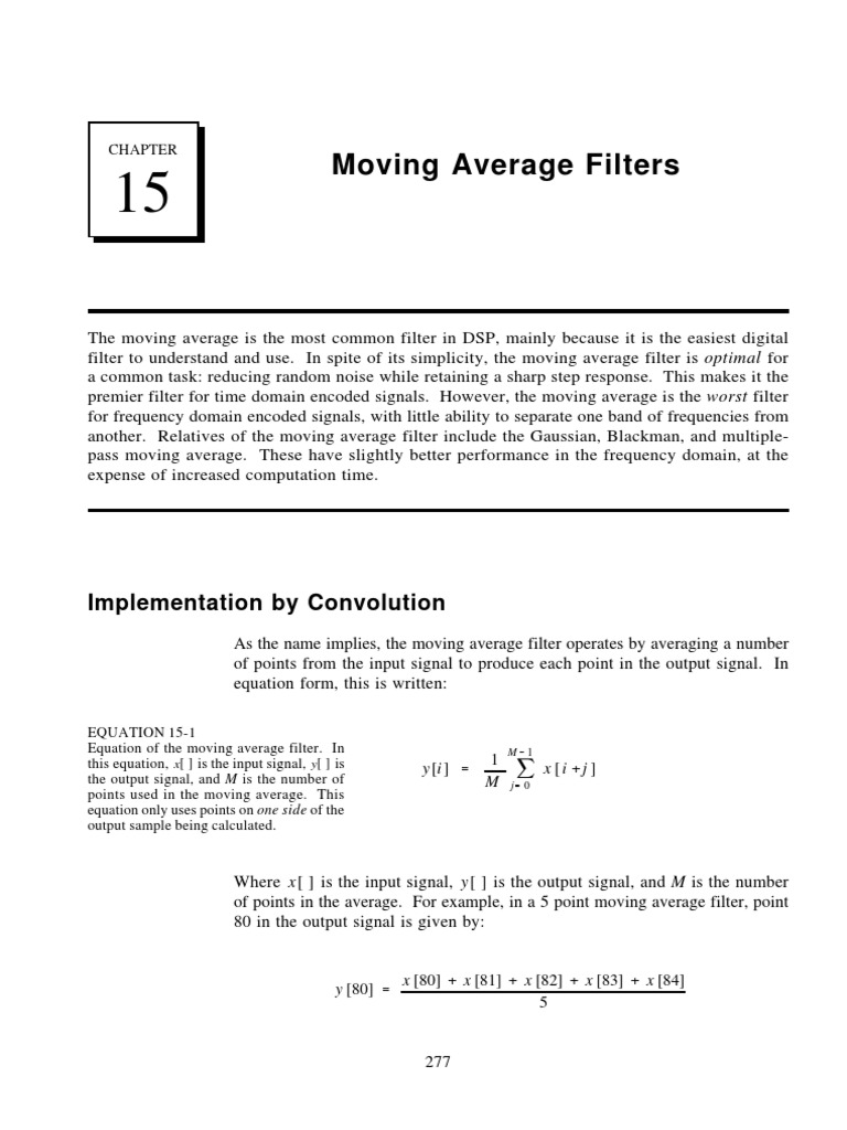 Moving Average Filters: Implementation by Convolution | PDF