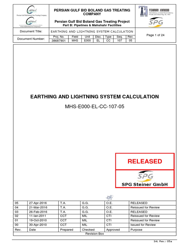 Earthing & Lightning System Analysis | PDF | Electrical Resistivity And ...