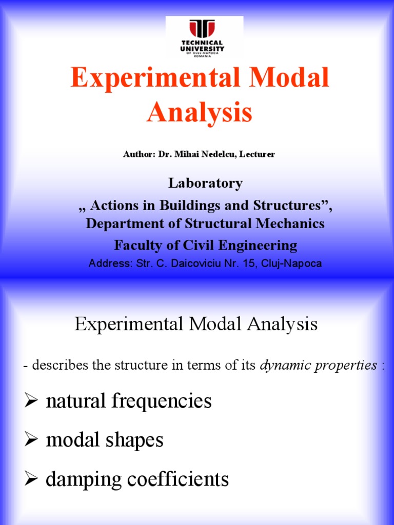 Experimental Modal Analysis Techniques | PDF | Applied And ...
