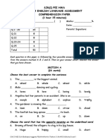 SJK (C) Pei Hwa Ear 3 English Language Assessment Comprehension Paper (1 Hour 15 Minutes)