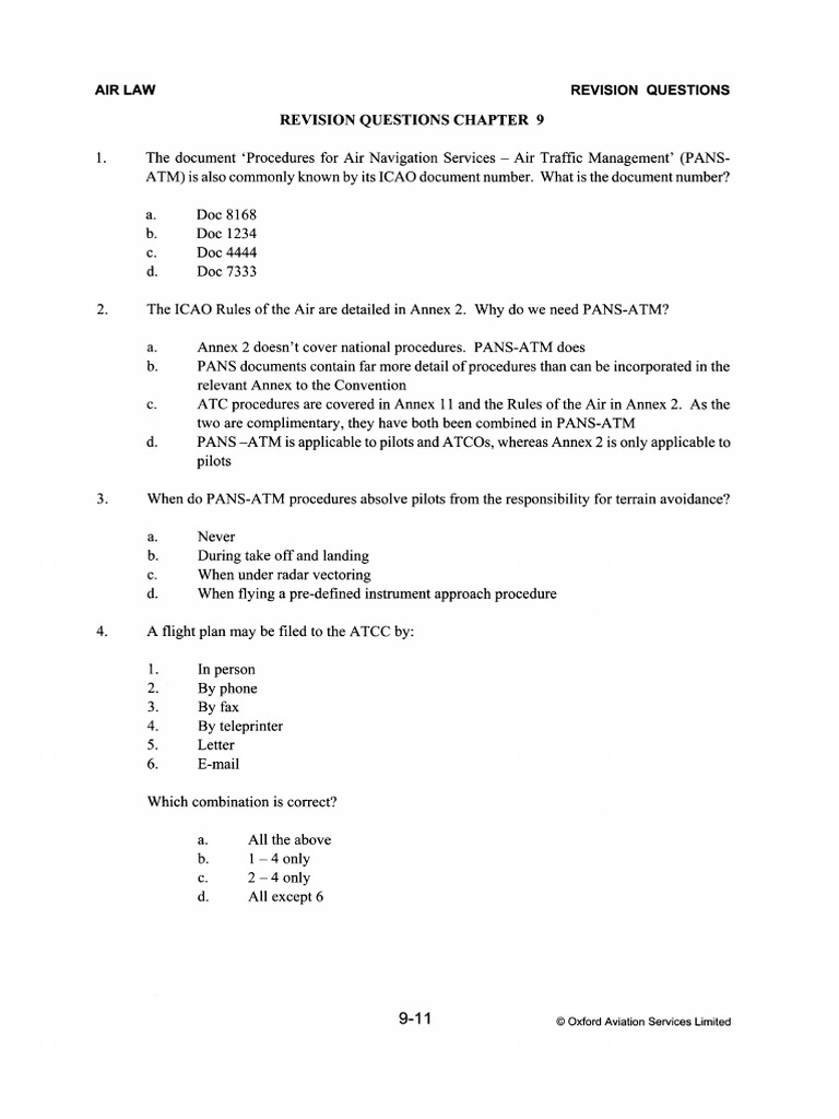 Revision Question Chapter 9 | PDF | Instrument Flight Rules | Air ...