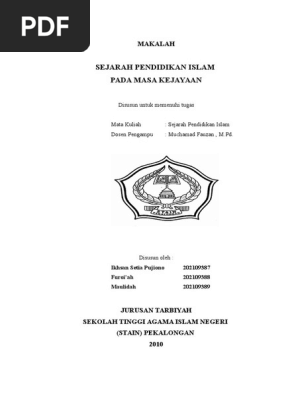 Makalah 3 Sejarah Pendidikan Islam Masa Kejayaan