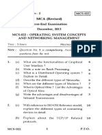 MCS-022 2 MCA (Revised) Term-End Examination December, 2013 Mcs-022: Operating System Concepts and Networking Management