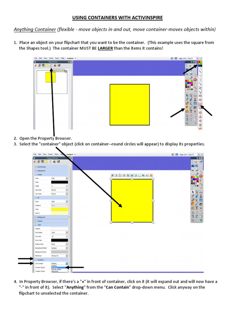Using Containers in ActivInspire | PDF | Dialog Box | Human–Computer ...