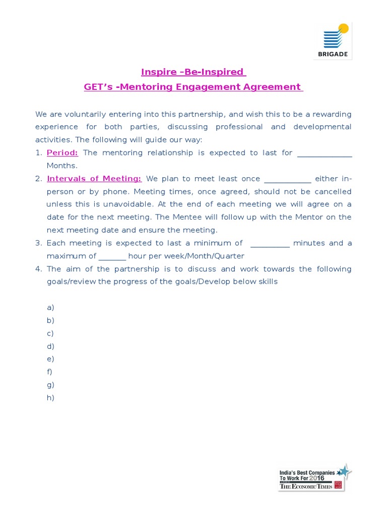 Mentoring Agreement - Final Version | PDF