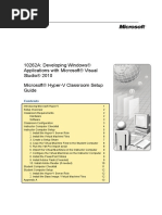 10262A: Developing Windows® Applications With Microsoft® Visual Studio® 2010 Microsoft® Hyper-V Classroom Setup Guide