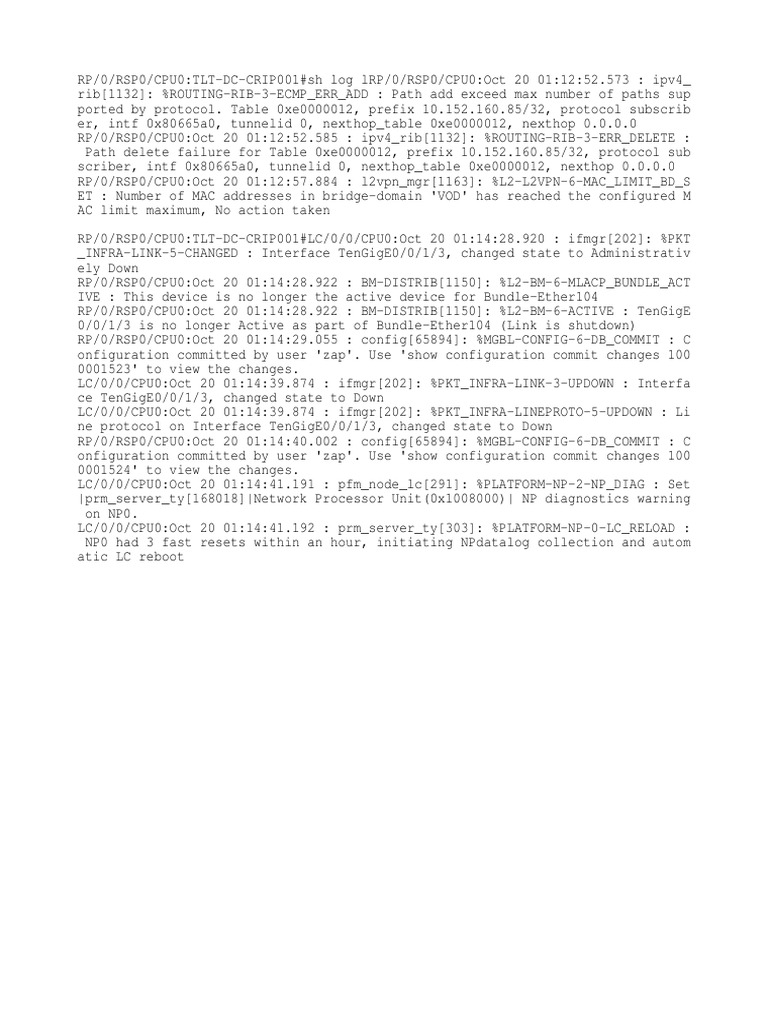 Network Log Errors and Status Updates | PDF | Data Transmission ...