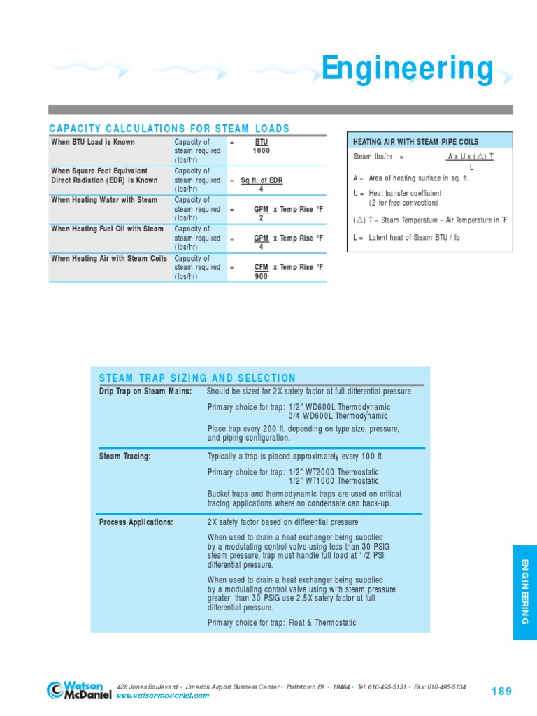 Steam Engineering Section | PDF