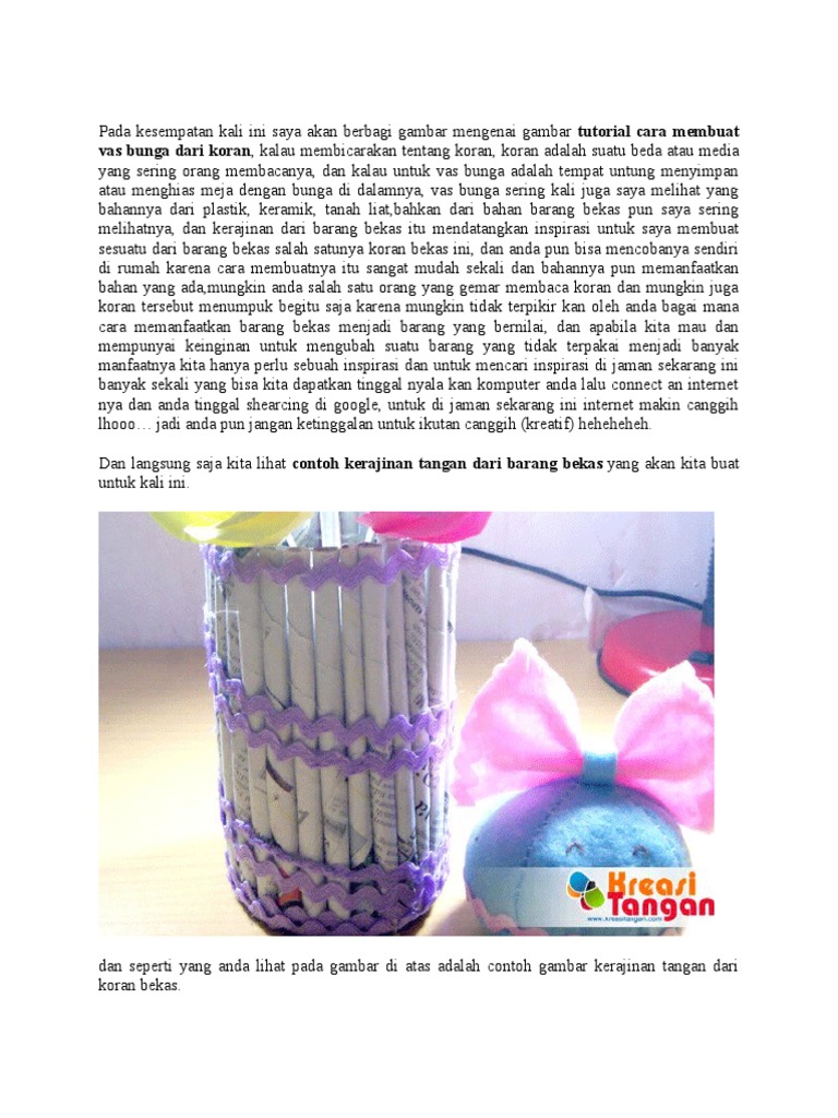 Cara Membuat Vas Dari Koran