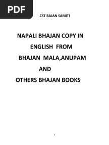 Napali Bhajan Copy in English From Bhajan Mala, Anupam AND Others Bhajan Books