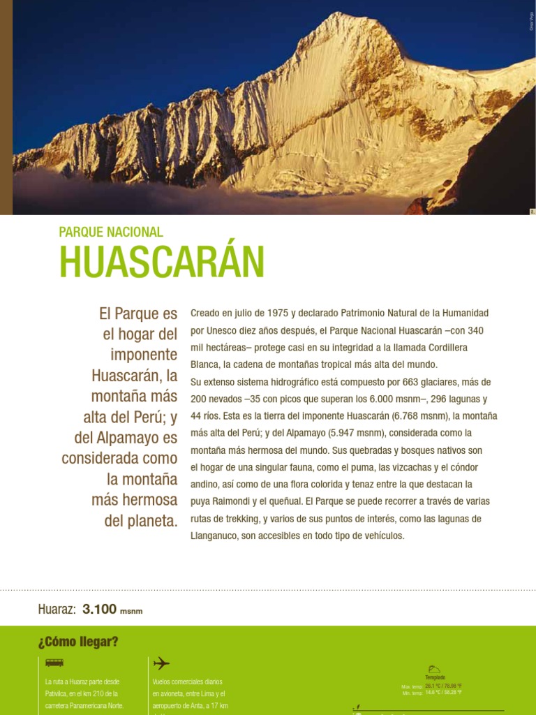 Parque Nacional Huascarán: Naturaleza y Aventura | PDF | Naturaleza