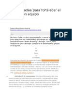 5 Actividades para Fortalecer El Trabajo en Equipo