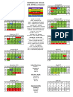 Bedford Co, TN 2016-17 School Calendar