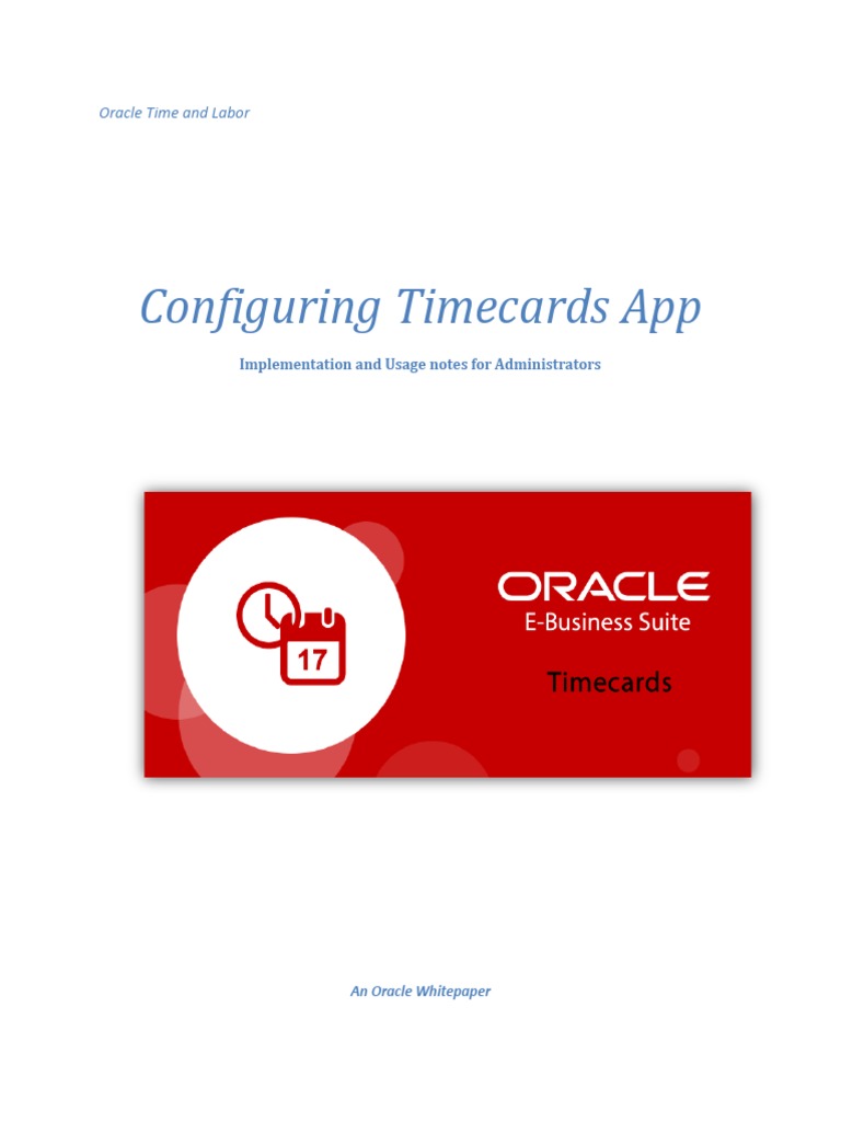 Configuring Timecards App v2 | PDF | Mobile App | Computing