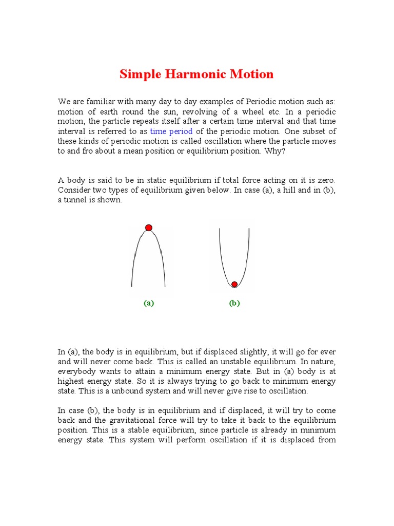 Understanding Simple Harmonic Motion | PDF | Science & Mathematics