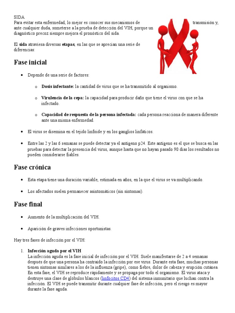 Etapas Del Sida | PDF | VIH / SIDA | Infección