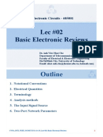 Lec #02 Basic Electronic Reviews: Outline