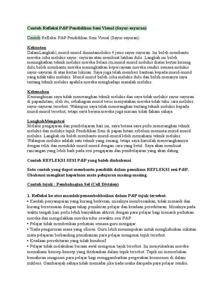 Contoh Refleksi P Pdf