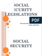 Social Security Legislations: Presented By: Jojo Antony