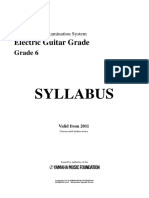Syllabus: Electric Guitar Grade