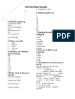 Test Paper 5th Grade Test de Diagnostic