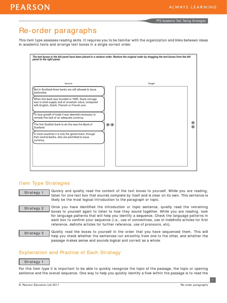 Re-Order Paragraphs: Item Type Strategies | PDF | Currency | Scotland