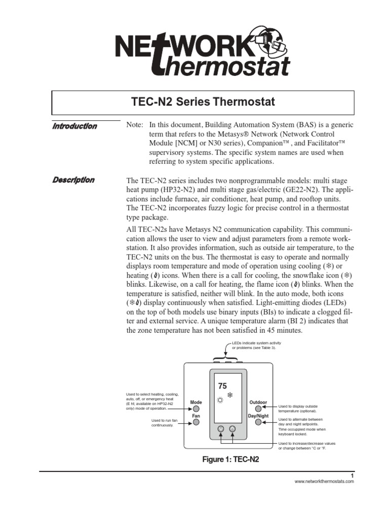N2 Thermostat Install Guide | PDF | Thermostat | Hvac