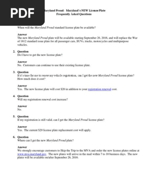 ‘Maryland Proud’  License Plate FAQs