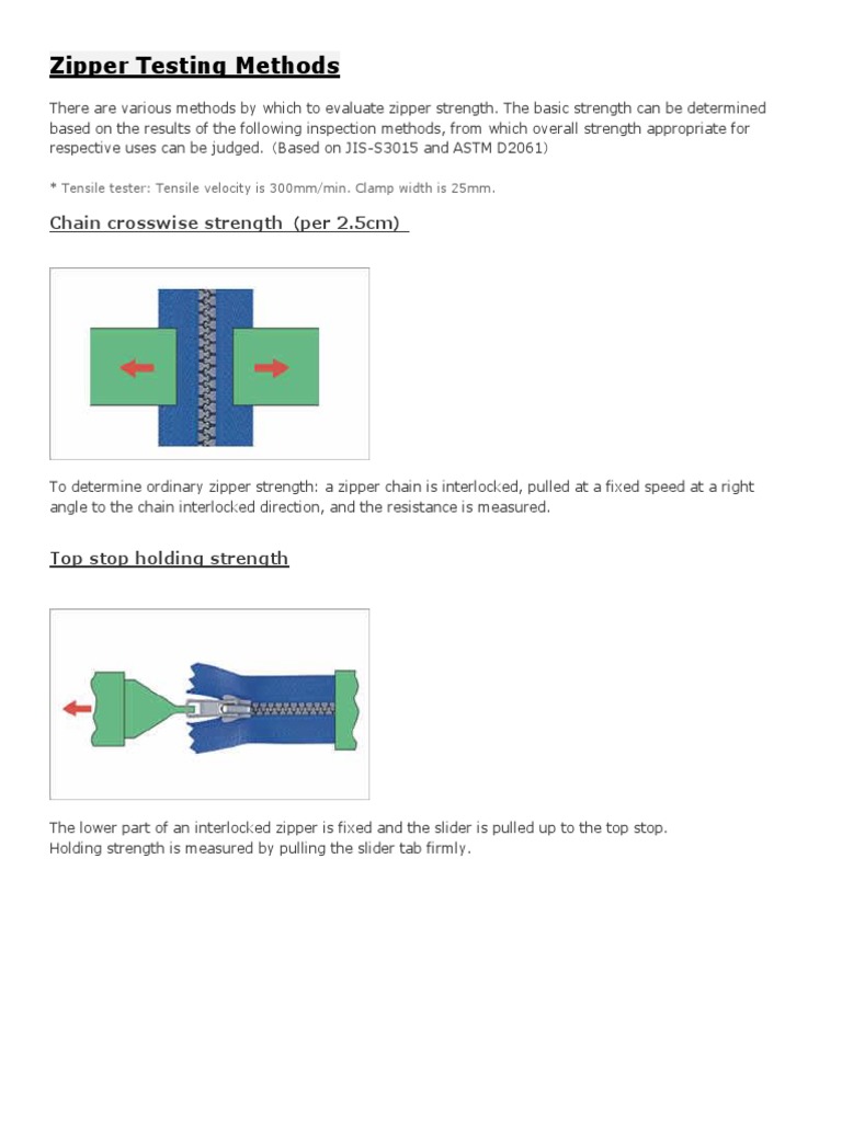 Zipper Testing Methods PDF PDF Ultimate Tensile Strength Nature