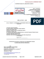 FINAL FILING - For PAIN MEDICATIONS - Lancaster County Court of Common Pleas Preliminary Emergency Injunction For Relief September 22, 2016