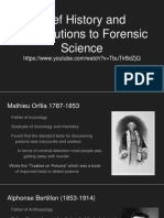 Brief History and Contributions To Forensic Science